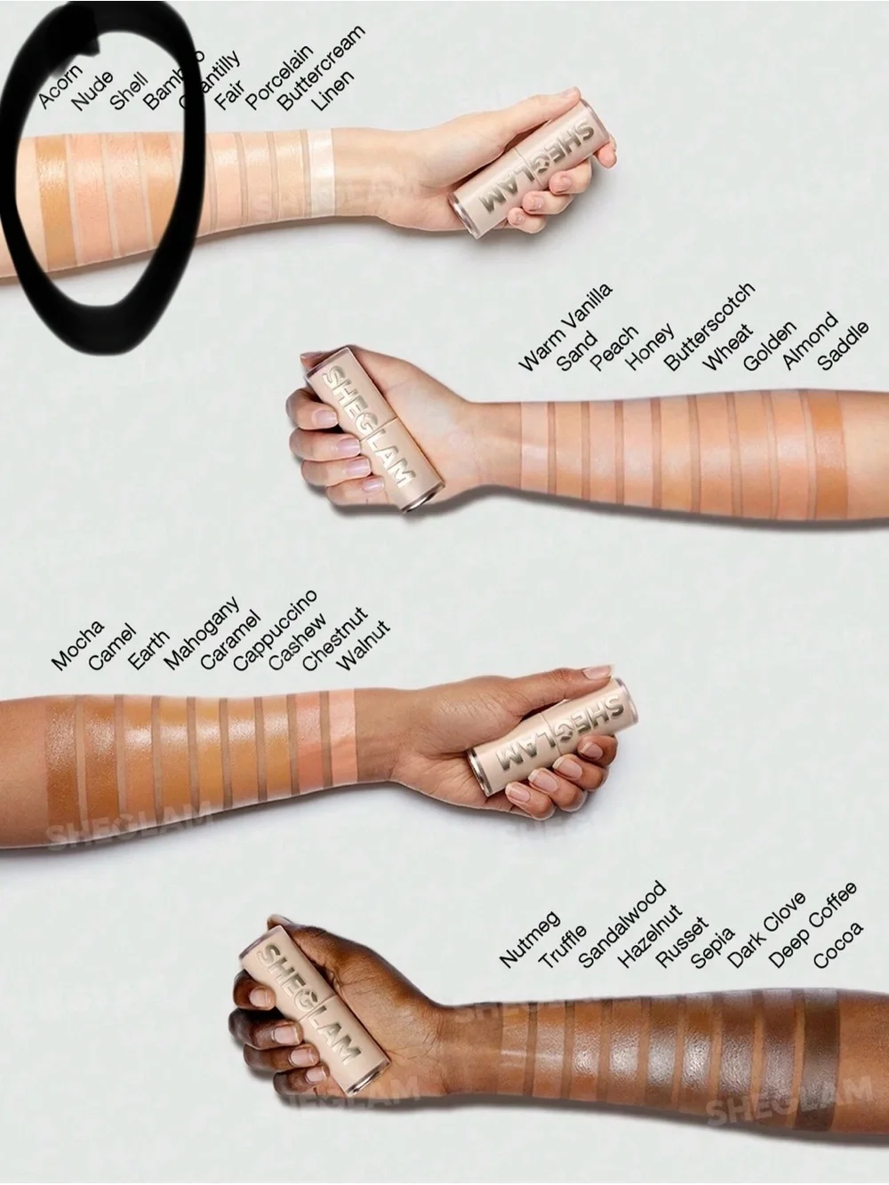 SHEGLAM Skin Magnet Foundation Stick Acorn NEW
